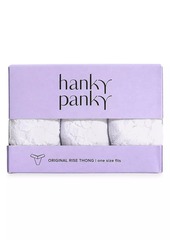 Hanky Panky Three-Pack Signature Lace Original Rise Thongs