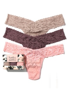 Hanky Panky Signature Lace Low Rise Thong 3Pack - Taupe, Dusk, Rswp