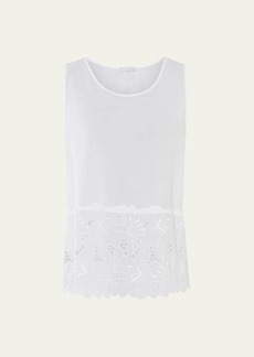 Hanro Clara Floral-Embroidered Cotton Tank Top