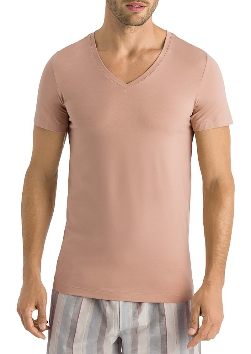 Hanro Cotton Superior Short-Sleeve V-Neck