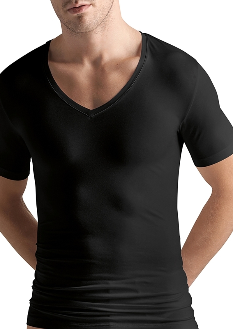 Hanro Cotton Superior Short-Sleeve V-Neck