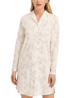 Hanro Loungy Nights Printed Long Sleeve Nightgown