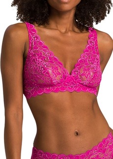 Hanro Luxury Moments Lace Wireless Bra in Very Berry at Nordstrom