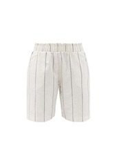 Hanro Urban Casuals striped linen-blend shorts