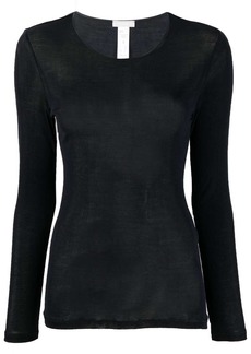 Hanro long-sleeve silk top