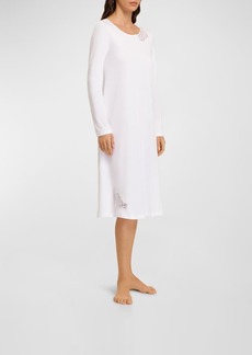 Hanro Naila Lace-Trim Cotton Nightgown