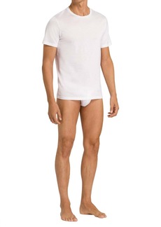 Hanro See Island Collection Cotton Crew Neck Short Sleeve T-Shirt In White