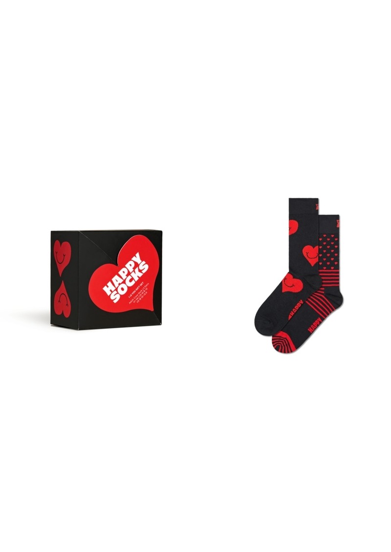 Happy Socks 2-Pack I Heart You Gift Set - Black