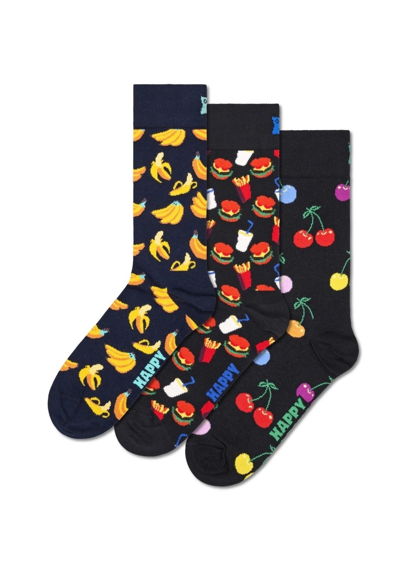 Happy Socks 3-Pack Classic Banana Socks - Navy