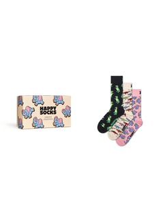 Happy Socks 3-Pack Elephant Socks Gift Set - Black