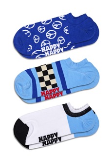 Happy Socks 3-Pack Peace No Show Socks - Navy