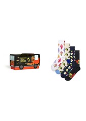 Happy Socks 4-Pack Food and Truck Socks Gift Set - White