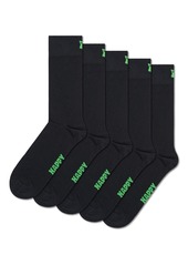 Happy Socks 5-Pack Solid Socks - Black