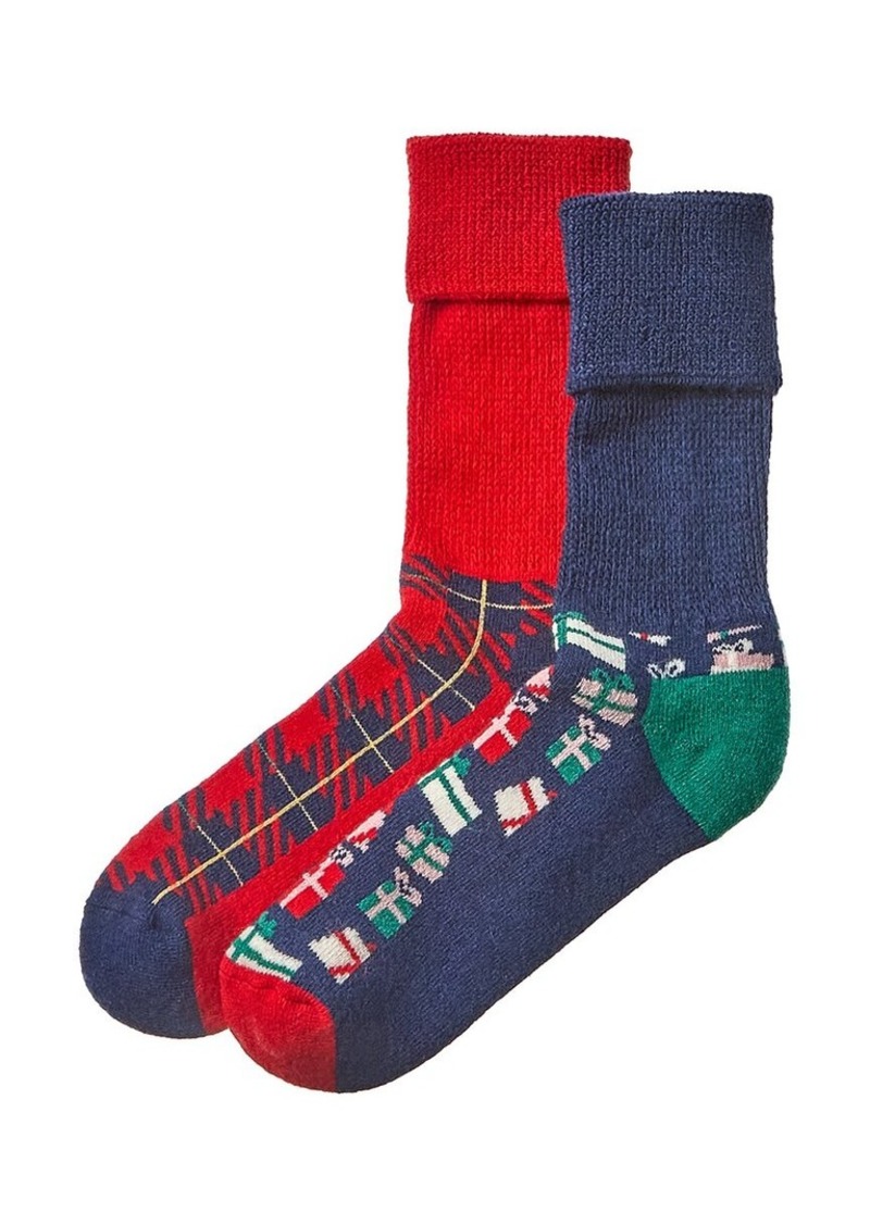 Happy Socks 2pk Wool-Blend Holiday Cozy Socks Gift Set