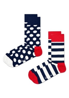 Happy Socks Assorted 2-Pack Classic Big Dot Cotton Blend Crew Socks