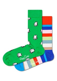 Happy Socks Assorted 2-Pack Dogs Crew Socks Gift Set in Bright Green at Nordstrom