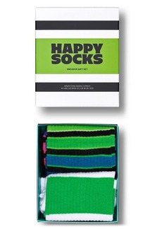 Happy Socks Assorted 2-Pack Stripe Sneaker Crew Socks Gift Box