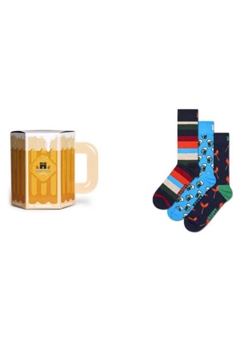 Happy Socks Assorted 3-Pack Wurst & Beer Socks Gift Box