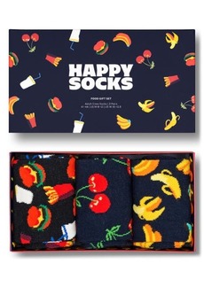 Happy Socks Assorted 3-Pack Food Crew Socks Gift Box