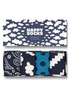 Happy Socks Assorted 4-Pack Moody Crew Socks Gift Set