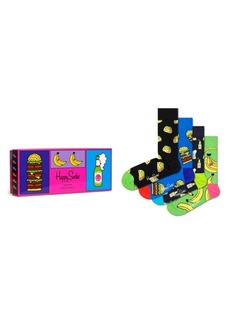 Happy Socks Assorted 4-Pack Yummy Yummy Crew Socks Gift Set