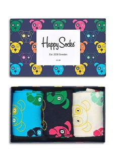 Happy Socks Dogs Cotton Blend Crew Socks Gift Box, Pack of 3