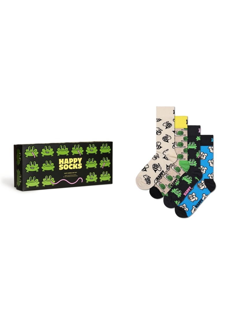 Happy Socks Happy Animals Socks Gift Set, Pack of 4 - Multi