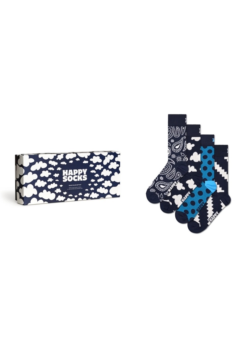 Happy Socks Moody Blues Socks Gift Set, Pack of 4 - Multi