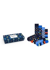 Happy Socks Men's Navy Gift Box Socks, Pack of 4