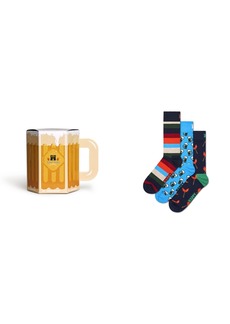 Happy Socks Wurst and Beer Socks Gift Set, Pack of 3 - Multi
