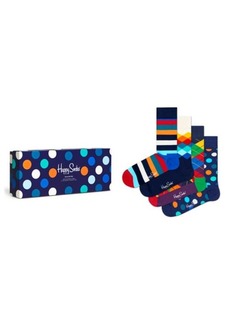 Happy Socks Multicolor 4-Pack Cotton Blend Sock Gift Set