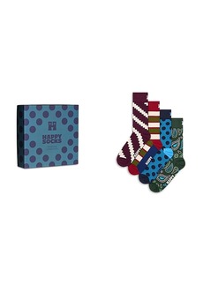Happy Socks New Retro Crew Socks Gift Set, Pack of 4