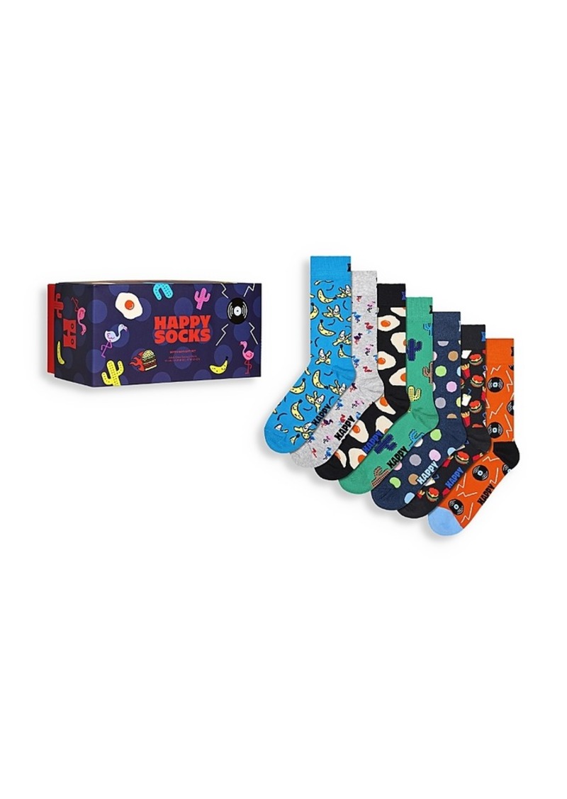 Happy Socks Seven Days Crew Socks Gift Set, Pack of 7