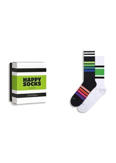 Happy Socks Sneaker Stripe Crew Socks Gift Set, Pack of 2