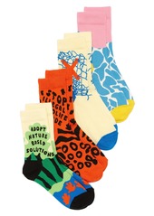 Happy Socks x WWF Kids' Assorted 4-Pack Crew Socks Gift Box in Xkwwf09-0201 at Nordstrom Rack