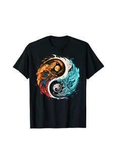 Harmony Colorful Taoism Yin Yang Splash on Zen Taijitu Yin Yang T-Shirt