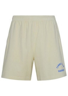 Harmony White cotton bermuda shorts