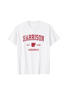Harrison Arkansas AR Vintage Sports Design Red Print T-Shirt