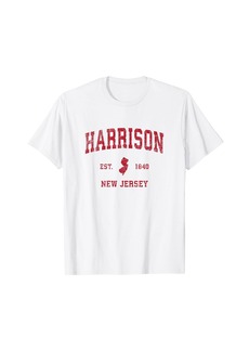 Harrison New Jersey NJ Vintage Sports Design Red Print T-Shirt