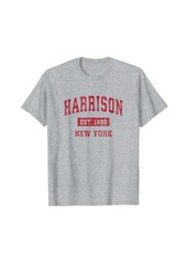 Harrison New York NY Vintage Sports Design Red Design T-Shirt