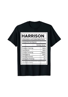 Harrison Nutrition Information Problem Solving Hard Work T-Shirt