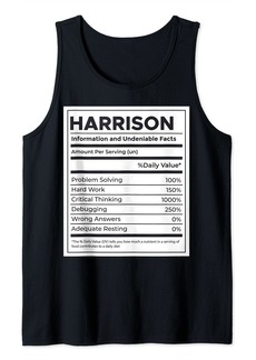 Harrison Nutrition Information Problem Solving Hard Work Tank Top