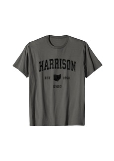 Harrison Ohio OH Vintage Athletic Black Sports Design T-Shirt