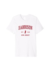 Mens Harrison New Jersey NJ Vintage Sports Design Red Print Premium T-Shirt