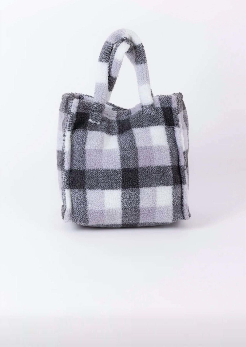 Hat Attack Teddy Tote Check In Grey