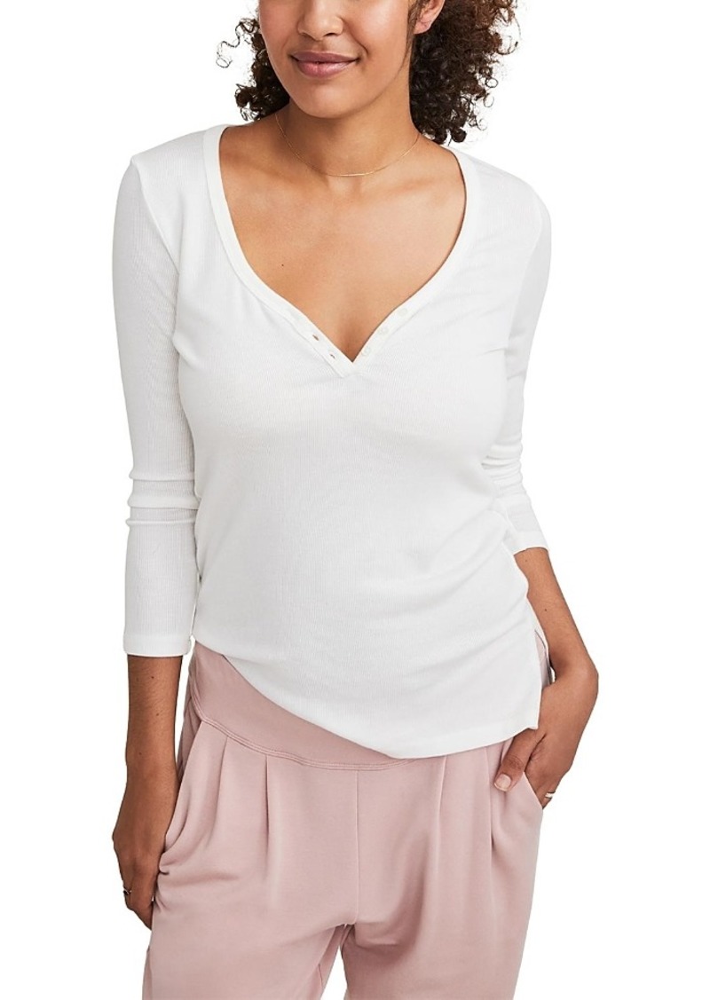 Hatch Collection The Rib Maternity Nursing Friendly Henley Top