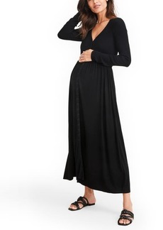HATCH The Softest Rib Long Sleeve Maternity/Nursing Maxi Dress