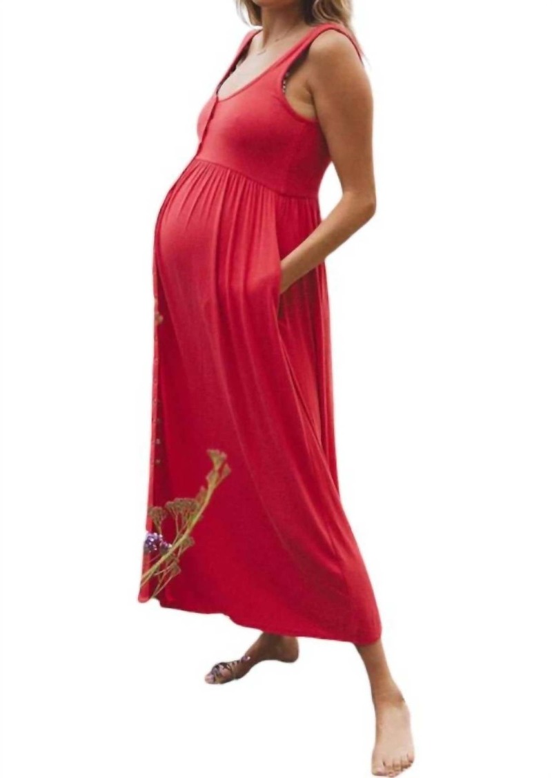 Hatch The Softest Rib Nursing Tank Dress In Poppy