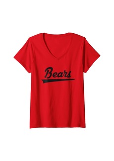 Womens Hatch Valley Bears Vintage Swoosh V-Neck T-Shirt