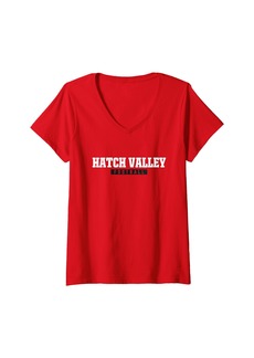 Womens Hatch Valley High School Football HS V-Neck T-Shirt